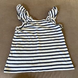 Girls Crewcuts  flutter back tank blue/white size 10